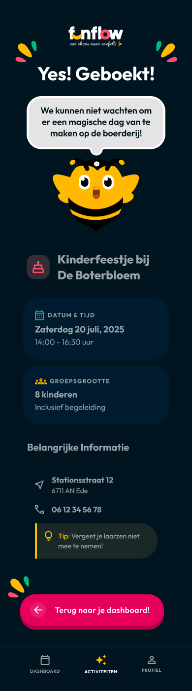 Geboekt!