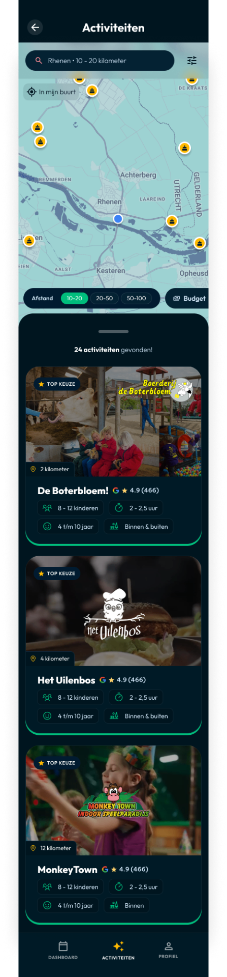 Locaties op de kaart